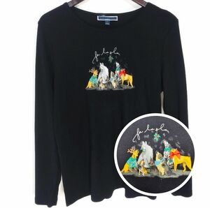 Karen Scott | Christmas Long Sleeve Top With Singing Dogs